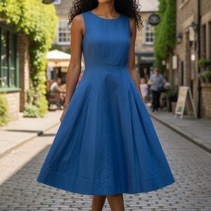 Chic Blue Midi Dress